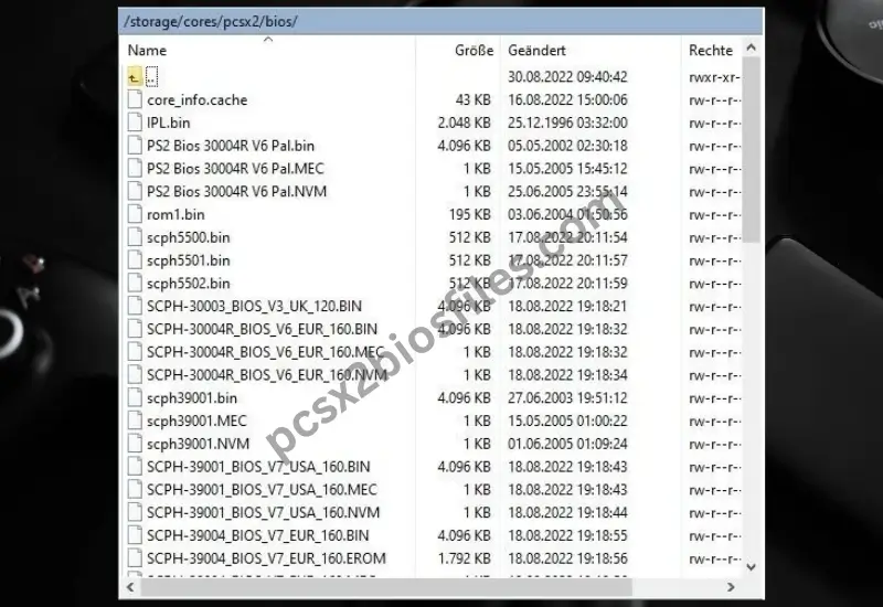 ARMSX2 folder structure
