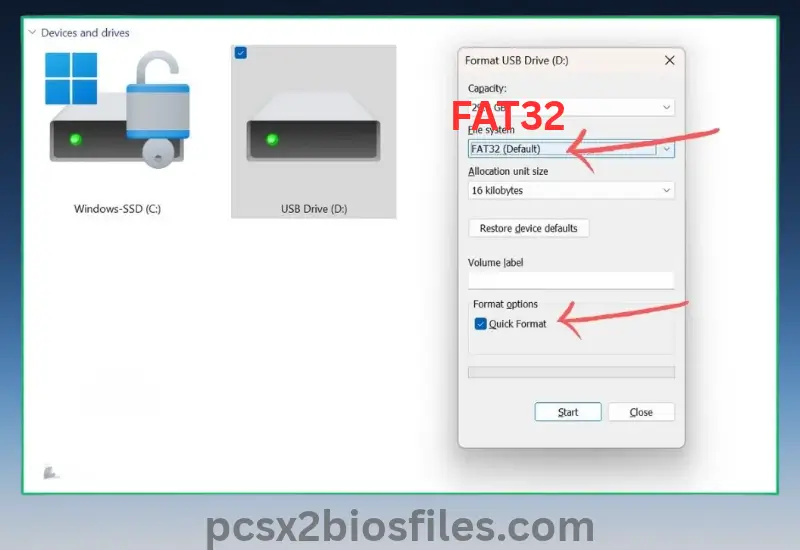 FORMAT usb drive to FAT32