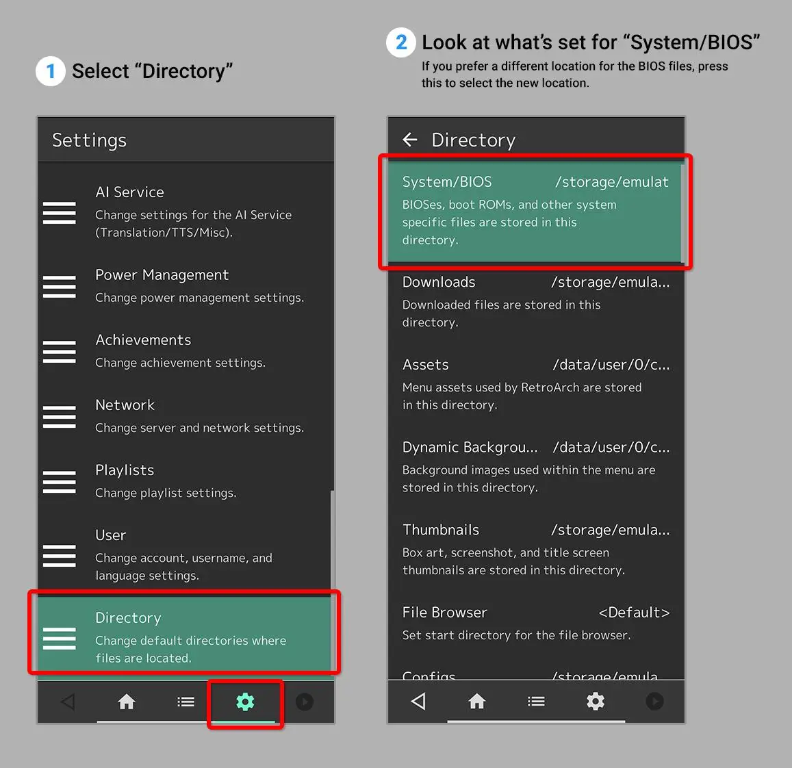 Step 2 Find RetroArch's SystemBIOS Directory