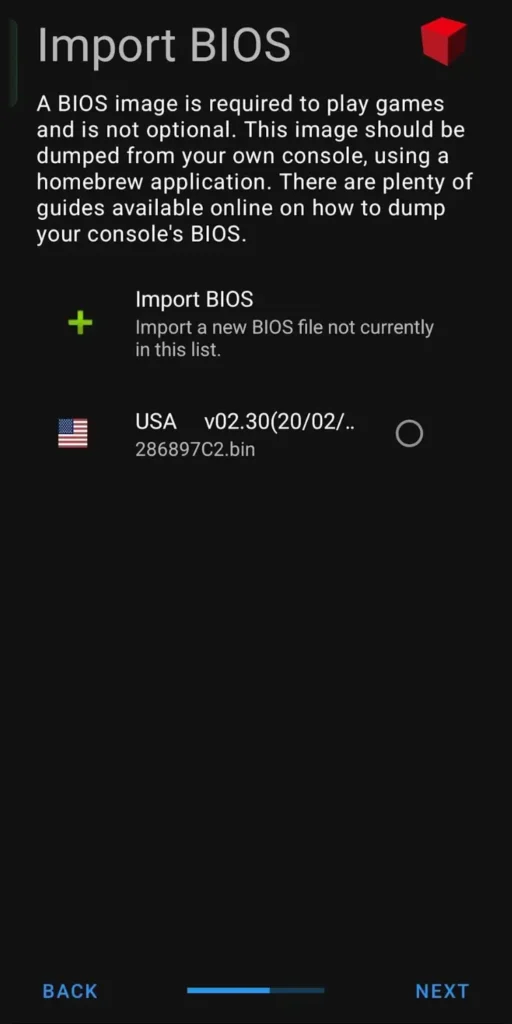 Step 5: Import and Select Your PS2 BIOS File